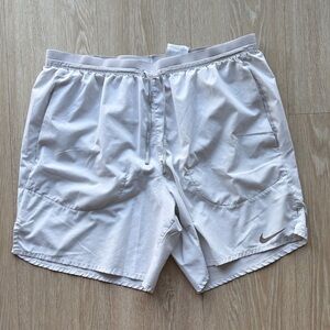 Nike White 7” Stride Dri-fit Shorts